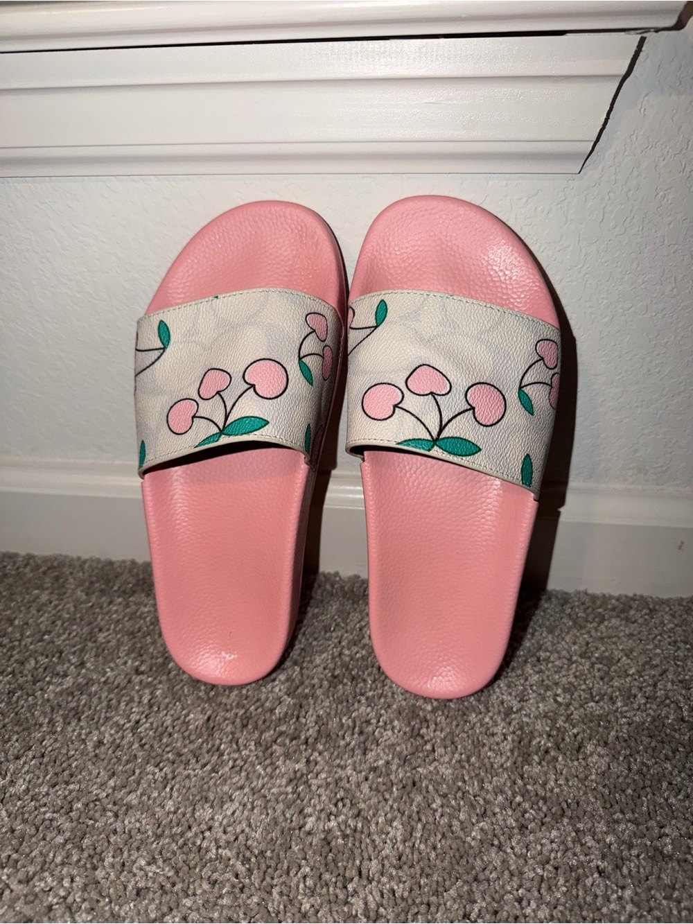 Coach Pink Cherry Slide Sandals